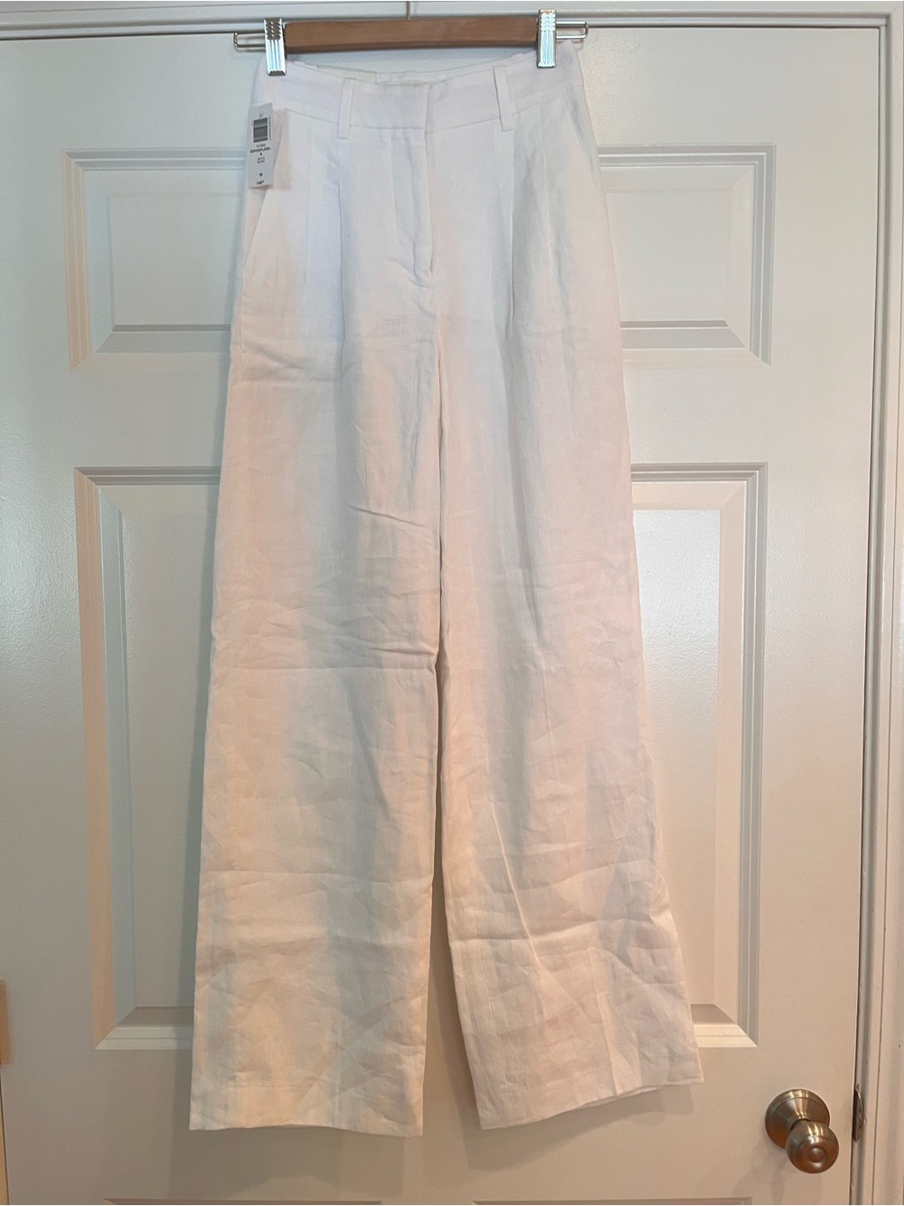 NWT Aritzia Effortless New Linen Pant Size 00 Wide Leg White Lined Italy ~ $148 - Picture 5 of 16